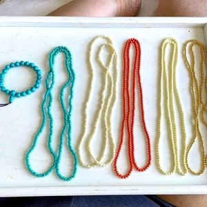 5 beaded necklaces. Mix-and-match also 1 bracelet. Or use for beads only.